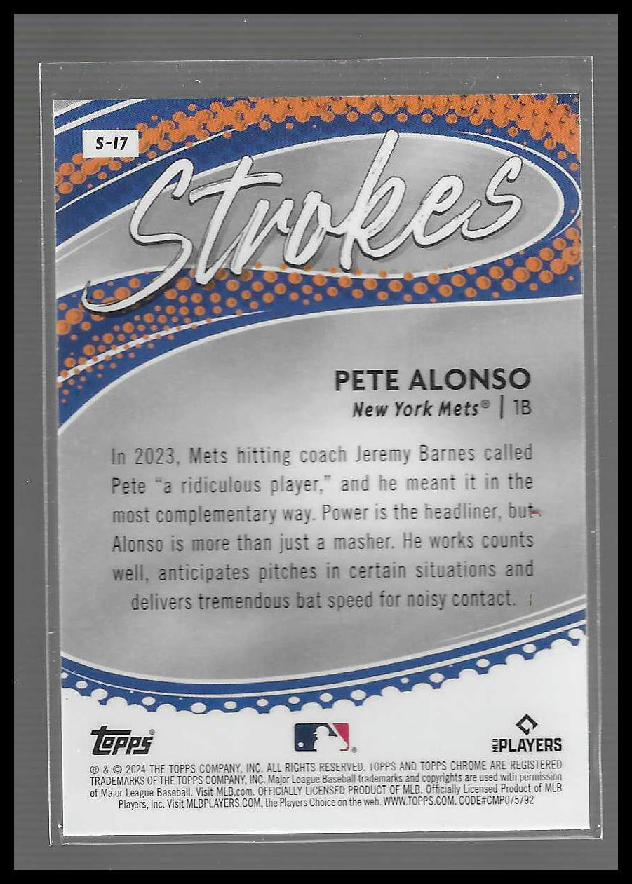 2024 Topps Chrome #S-17 Pete Alonso Strokes Rainbow Refractor