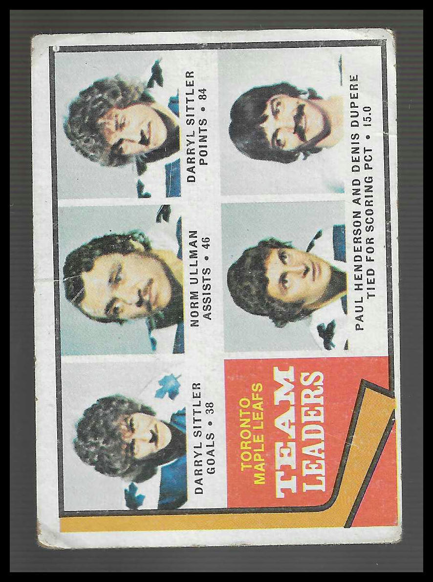 1974-75 Topps #219 Darryl Sittler / Norm Ullman / Paul Henderson / Denis Dupere