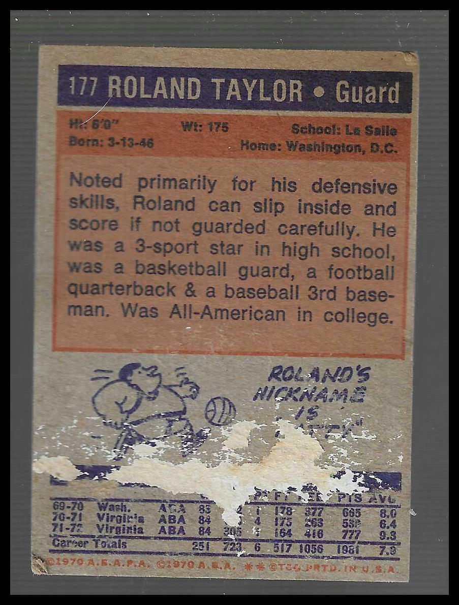 1972-73 Topps #177 Roland Taylor