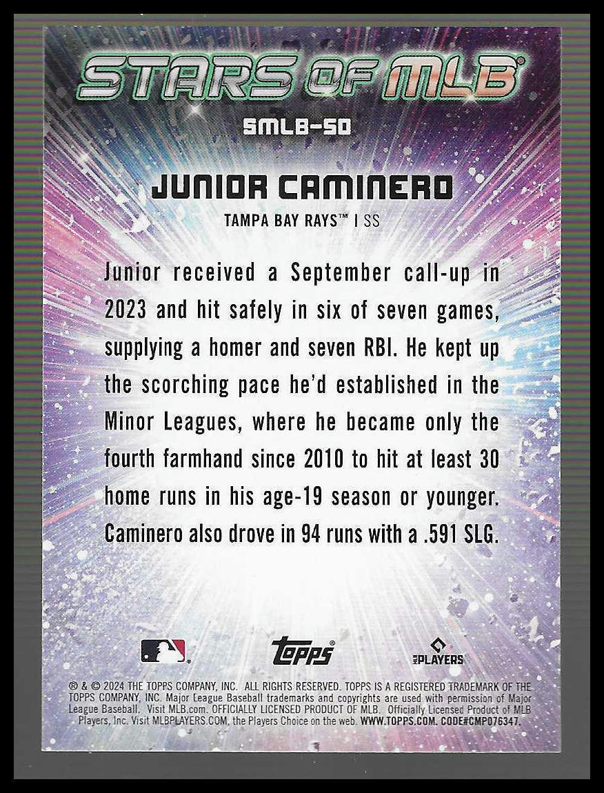 2024 Topps #SMLB-50 Junior Caminero Stars of MLB