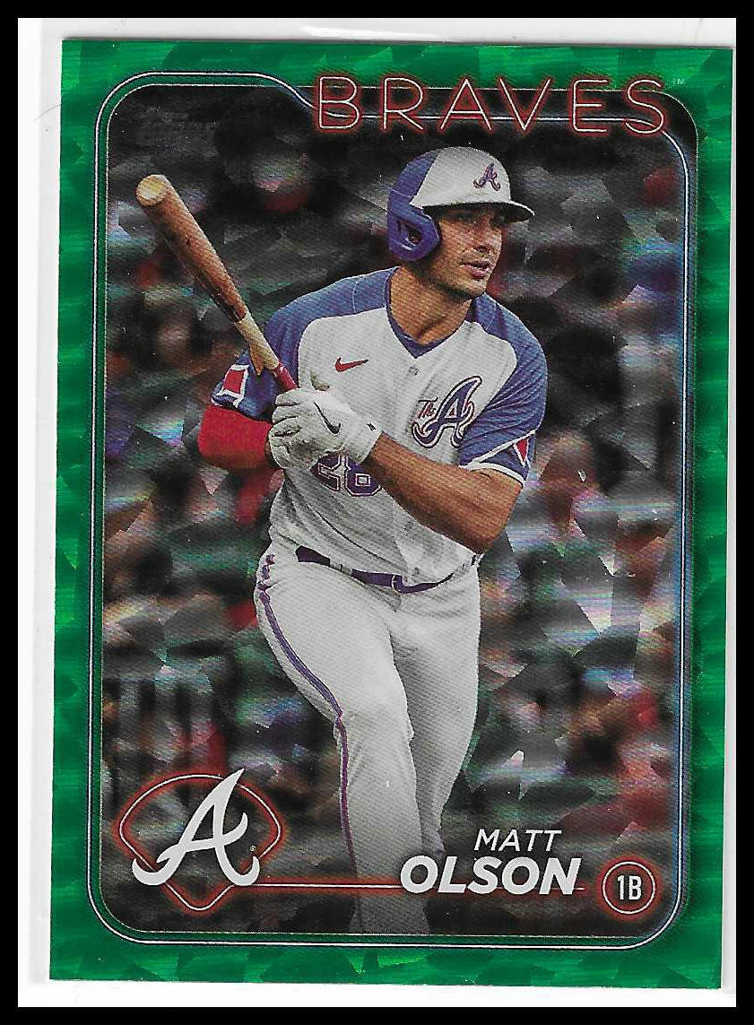 2024 Topps - Green Crackle Foil #350 Matt Olson Green Crackle Foil 109/499