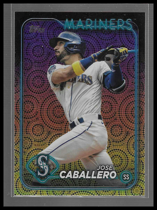 2024 Topps Series Two #495 Jose Caballero Holiday Foil Parallel