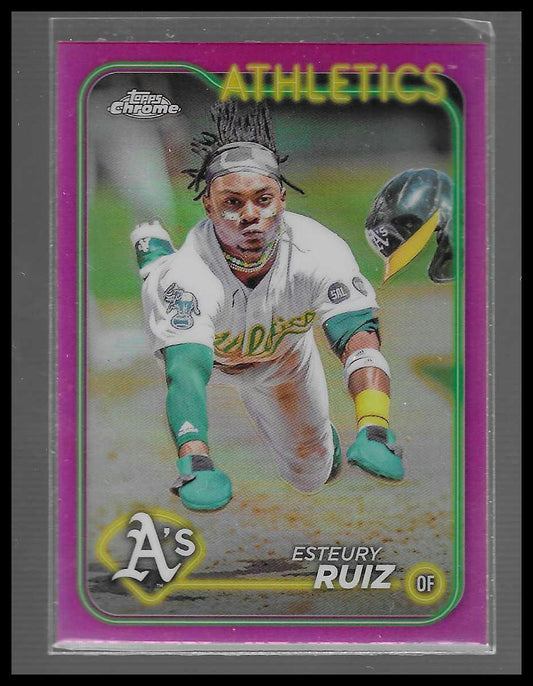 2024 Topps Chrome #21 Esteury Ruiz Pink Refractor