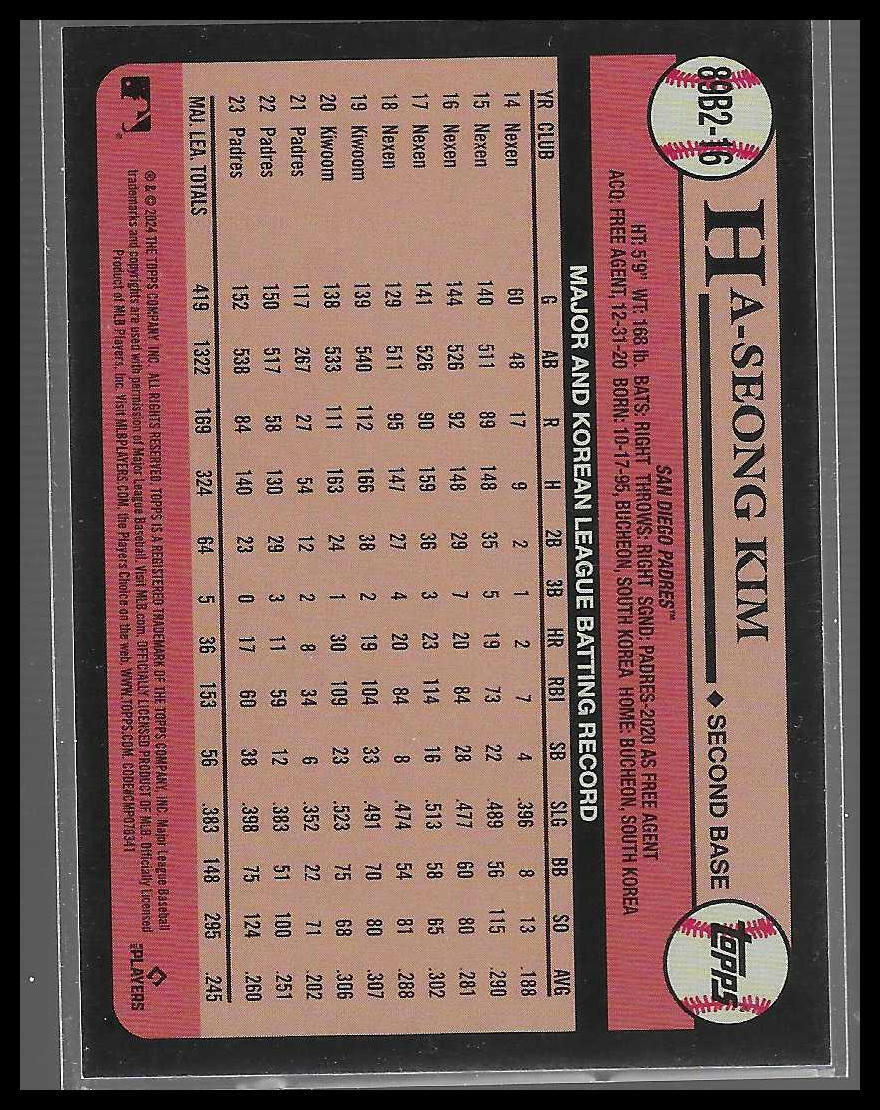 2024 Topps #89B2-16 Ha-Seong Kim 1989 Topps Baseball 35th Anniversary