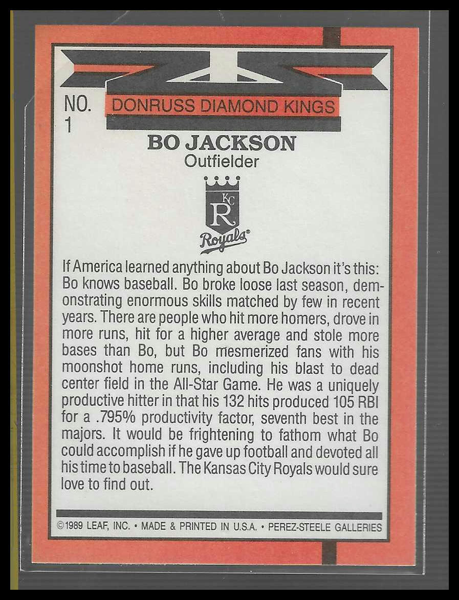 1990 Donruss #1 Bo Jackson