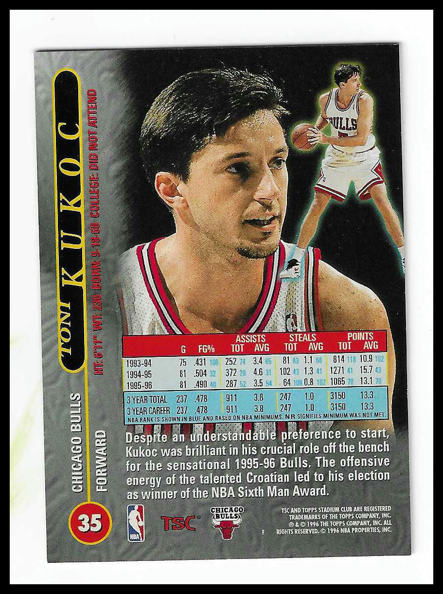 1996-97 Stadium Club #35 Toni Kukoc Matrix