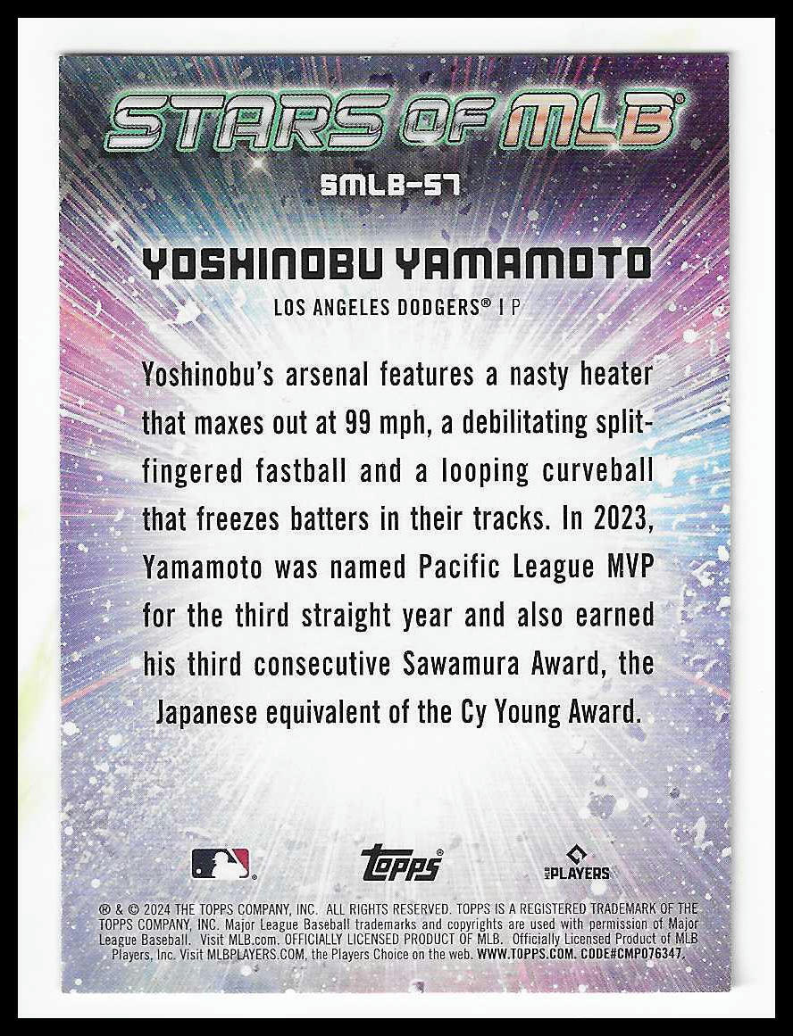 2024 Topps - Stars of MLB #SMLB-57 Yoshinobu Yamamoto Stars of MLB