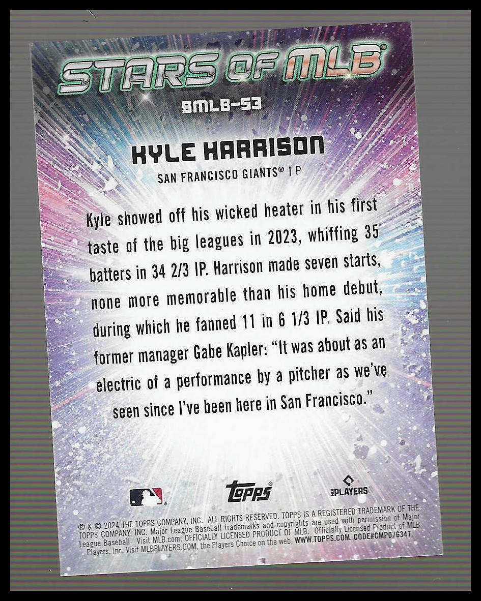 2024 Topps #SMLB-53 Kyle Harrison Stars of MLB