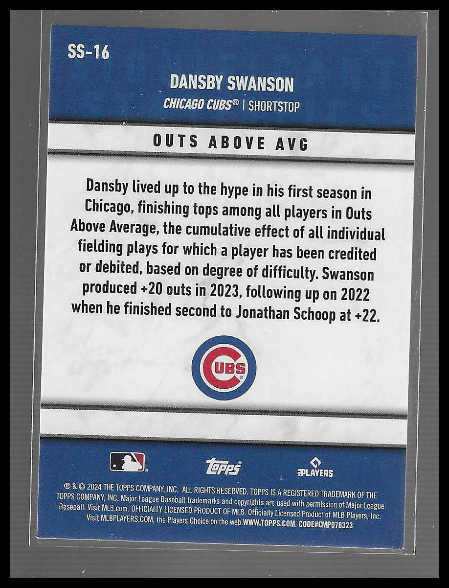 2024 Topps #SS-16 Dansby Swanson Significant Statistics