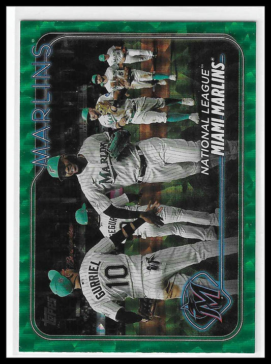 2024 Topps Series one #252 Miami Marlins Green Crackle Foil #235/499