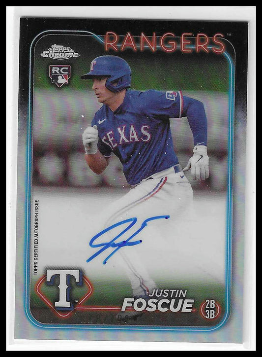 2024 Topps Chrome #RA-JF Justin Foscue Rookie Autographs Refractor 118/499