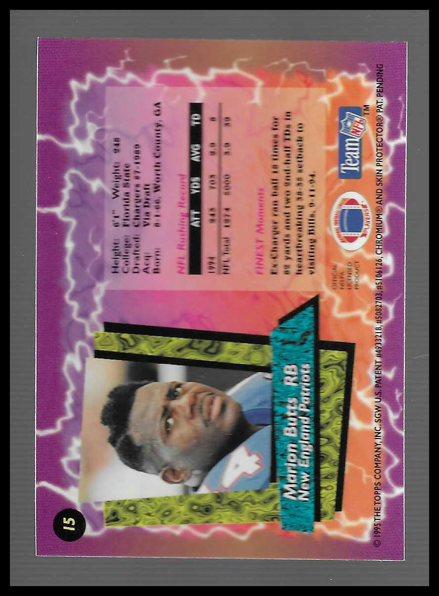 1995 Topps Finest #15 Marion Butts Refractor