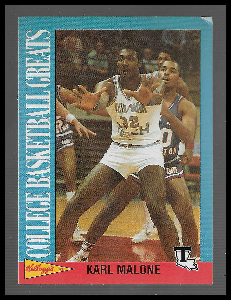 1992 Kellogg's Raisin Bran College Basketball Greats #6 Karl Malone