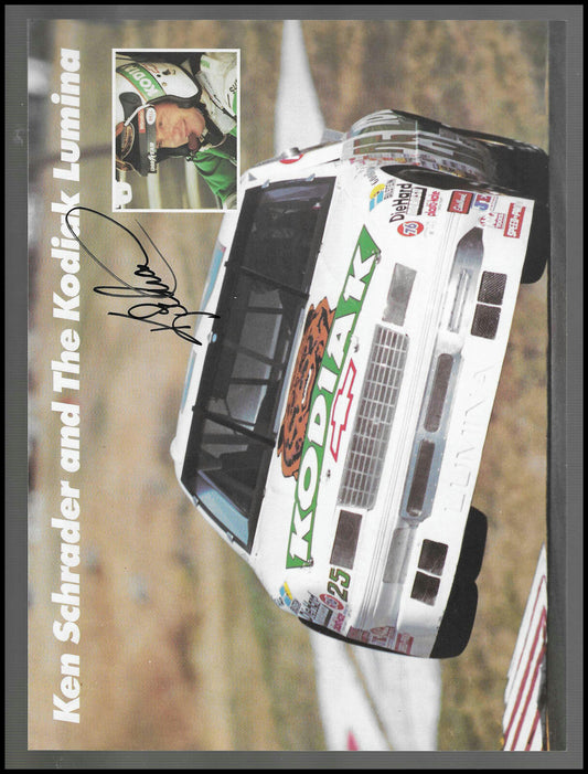 1993 Autographed Ken Schrader Color Hard Card Ken Schrader