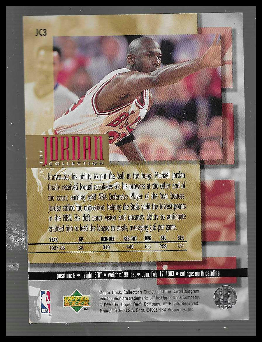 1995-96 Upper Deck The Jordan Collection 1988 NBA Defensive Player of the Year