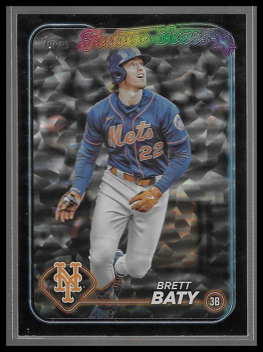 2024 Topps #690 Brett Baty Black Crackle Foil Future Stars