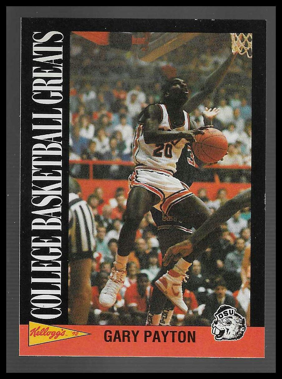 1992 Kellogg's Raisin Bran College Basketball Greats #18 Gary Payton