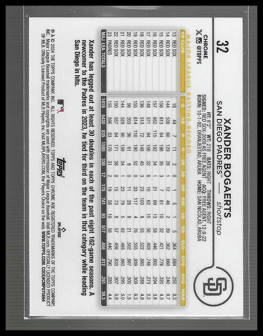 2024 Topps Chrome #32 Xander Bogaerts Refractor