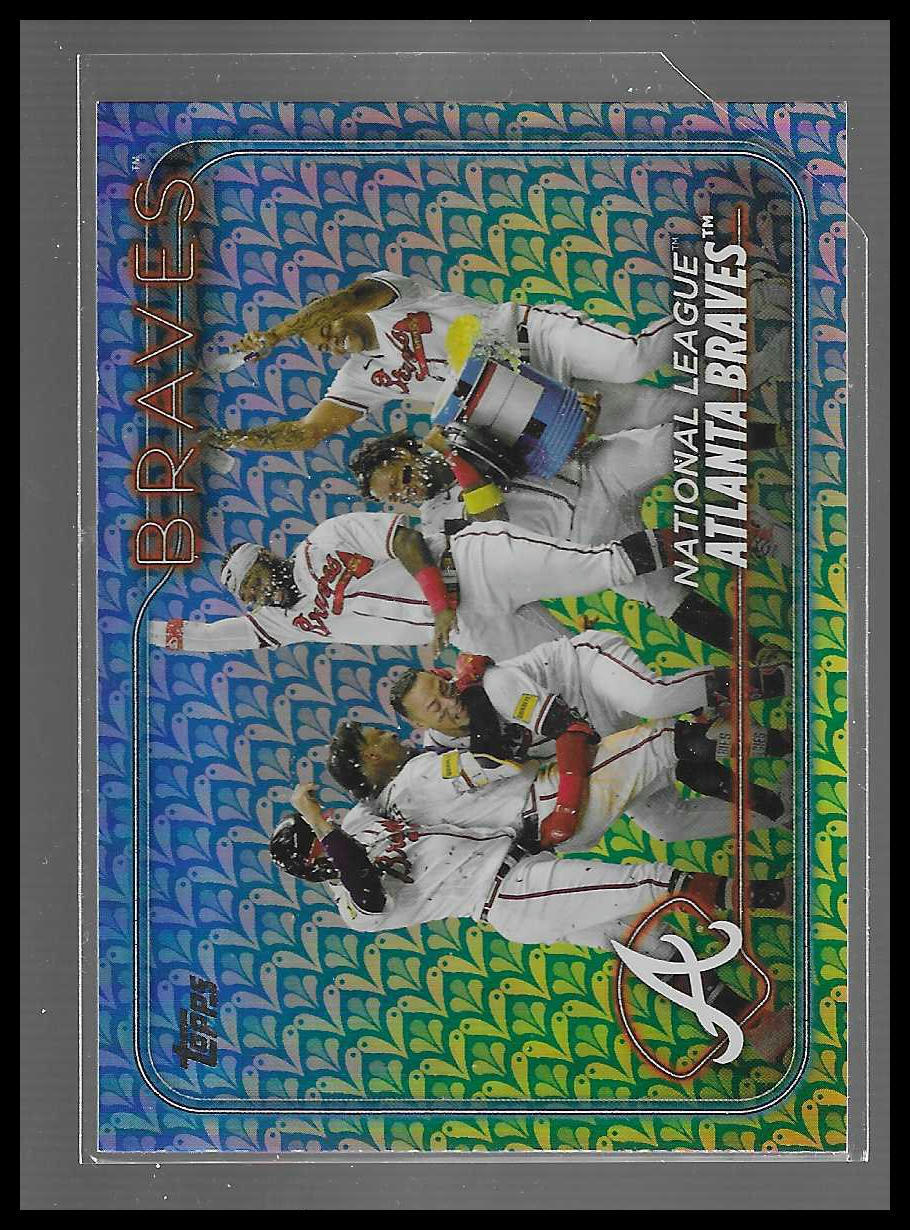 2024 Topps Series One Atlanta Braves Team Card #154 Easter Holiday Foil Parallel