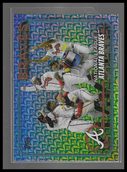 2024 Topps Series One Atlanta Braves Team Card #154 Easter Holiday Foil Parallel