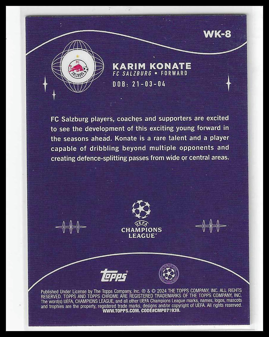 2024 Topps Chrome #WK-8 Karim Konate Wonderkids RC