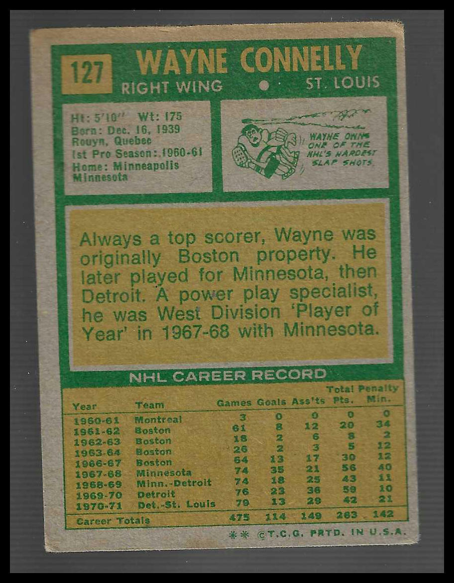 1971-72 Topps #127 Wayne Connelly