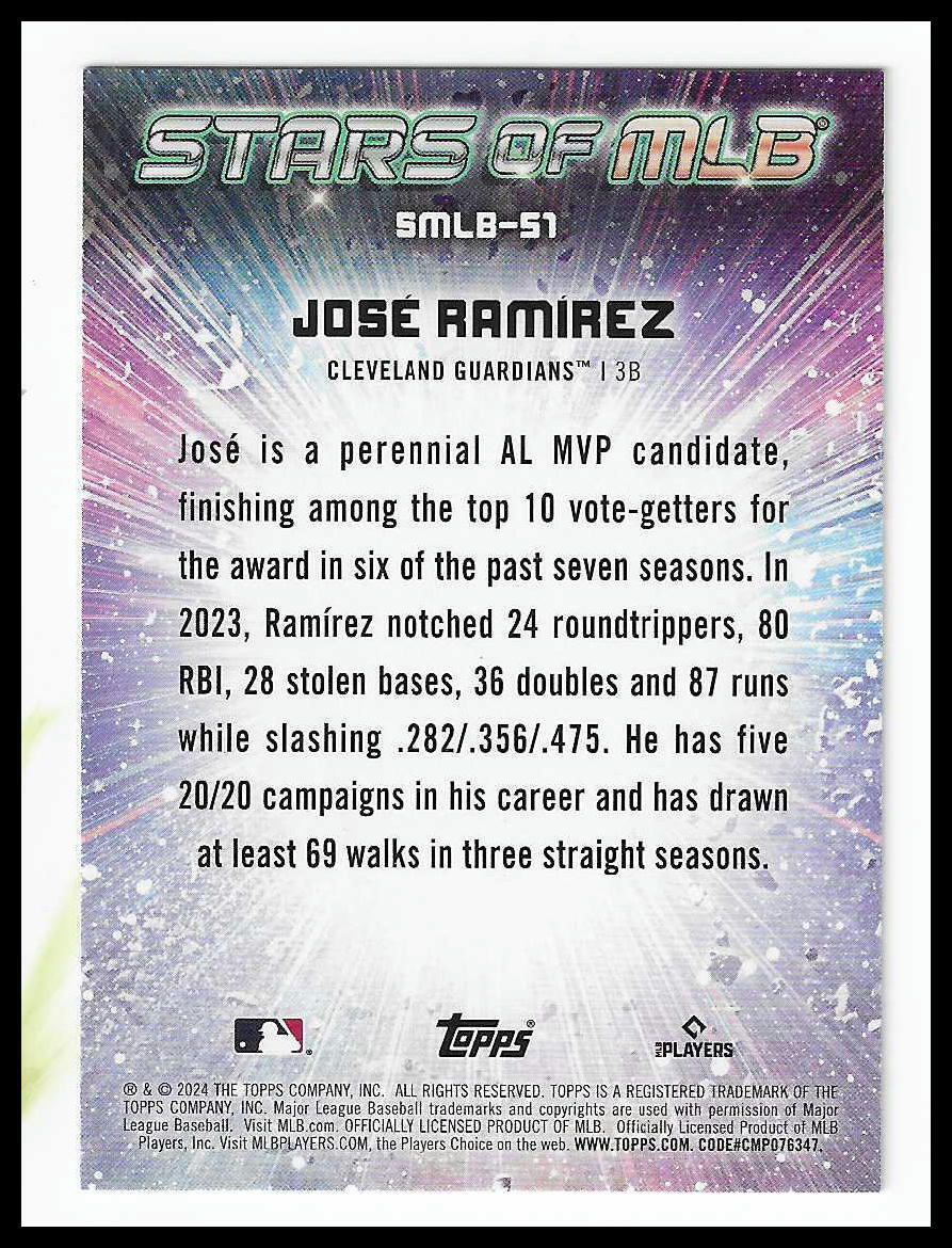 2024 Topps - Stars of MLB #SMLB-51 José Ramírez Stars of MLB