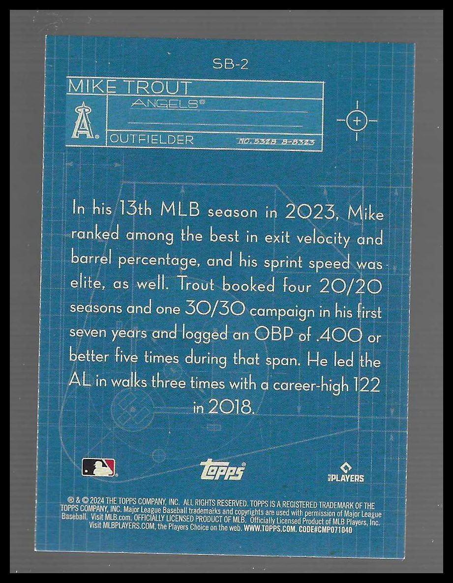 2024 Topps - Superstar Blueprint #SB-2 Mike Trout Superstar Blueprint