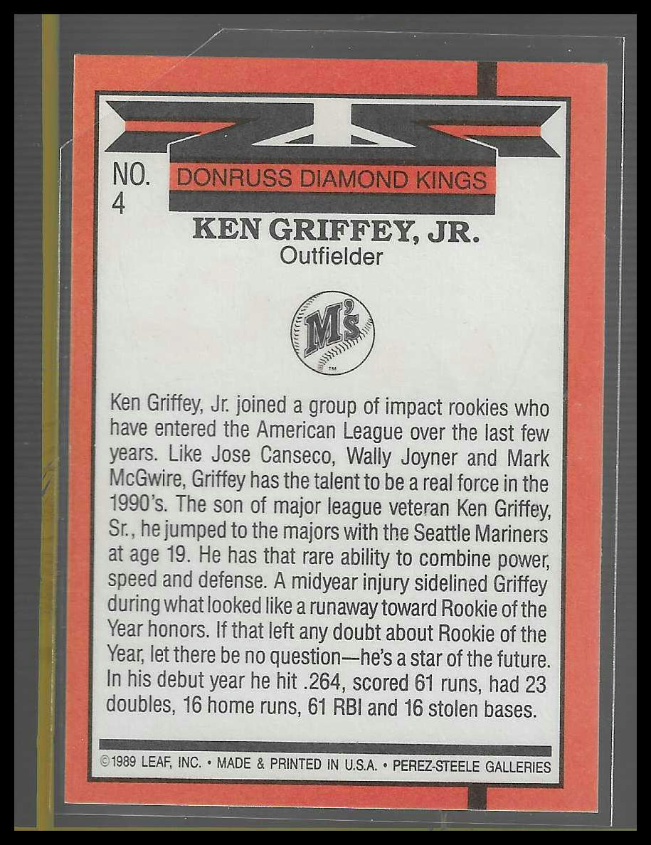 1990 Donruss #4 Ken Griffey Jr. Super Diamond Kings