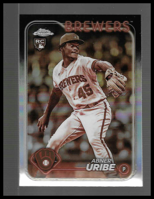 2024 Topps Chrome #276 Abner Uribe Sepia Refractor RC